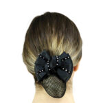Eureka – Diamontes On Velvet Show Bow & Hair Net